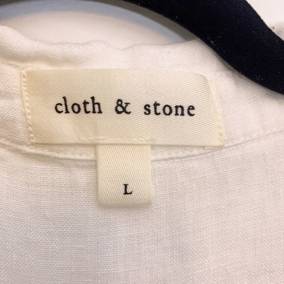 Cloth & Stone‎ White Linen Sleeveless Button Down Tunic Oversized Large - Picture 5 of 9